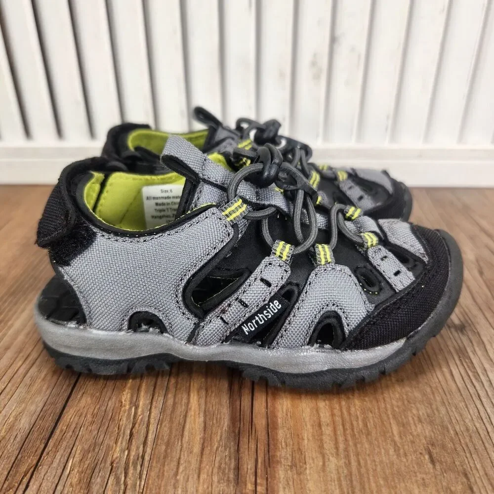 Northside Burke SE Sport Sandal Toddler Size 6 Gray Volt Adjustable Water Shoes